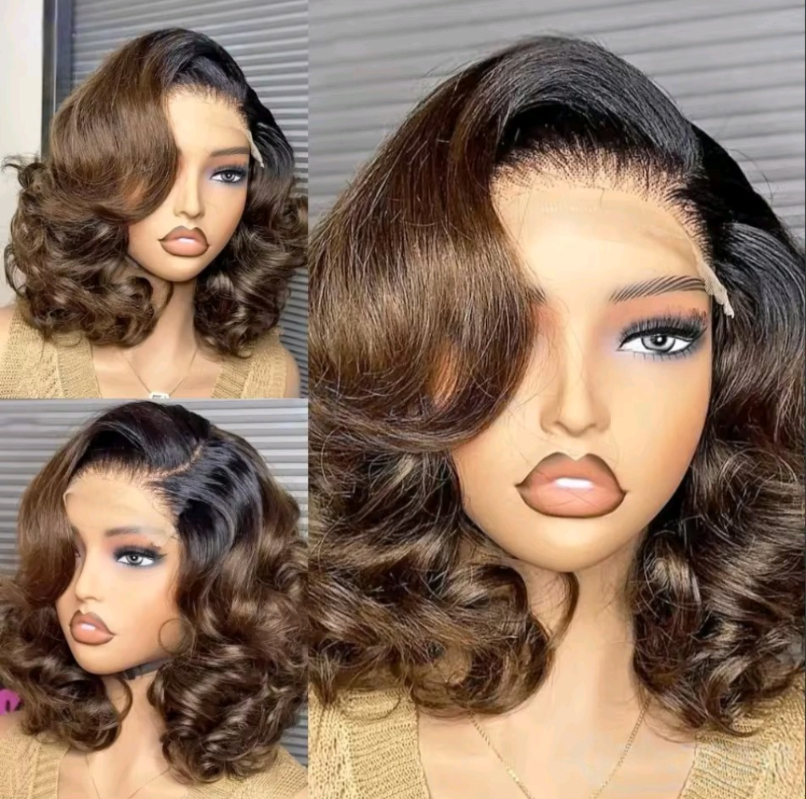 SDD Ombre Brunette Pre-plucked Long ombre blond body wave Glueless 5x5 Silk Base Jewish Human Hair