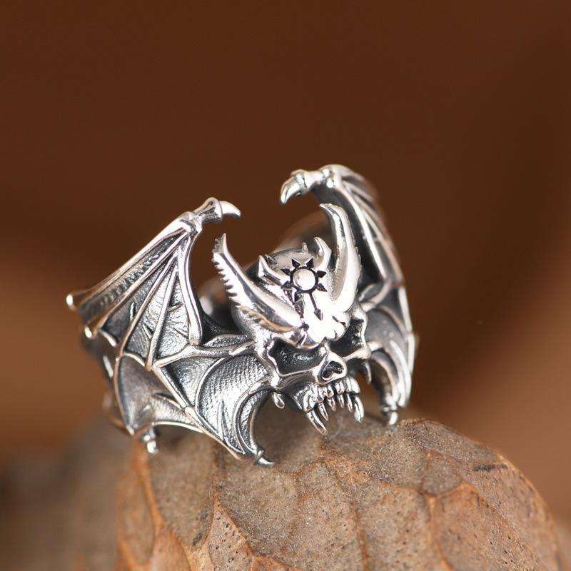 Bat Ring ancient silver;  |  High-end Luxury Jewelry Adjustable Ring