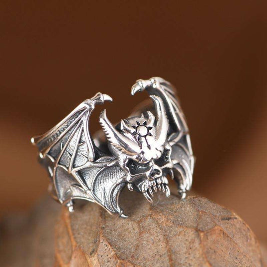 Bat Ring ancient silver;  |  High-end Luxury Jewelry Adjustable Ring