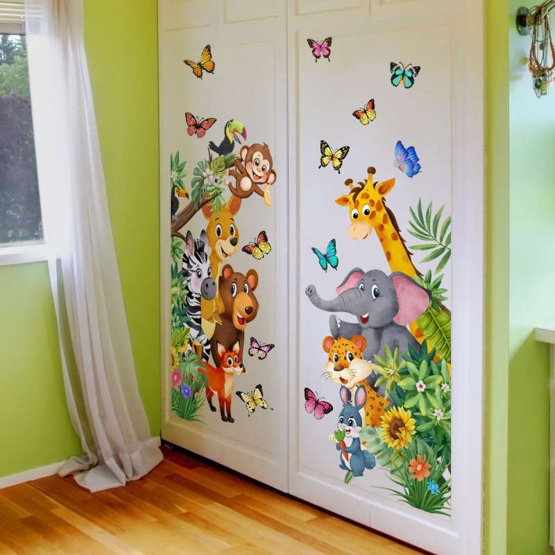 Kids  jungle wallpaper 
(30*90cm*2 pictures)