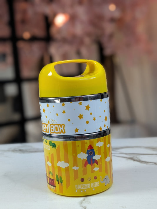 New double layer cartoon character lunch box (no color selection)