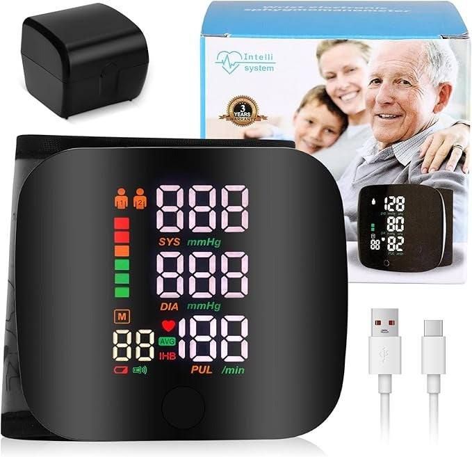 Wrist Blood Pressure Monitor with LED Touchscreen BP machine