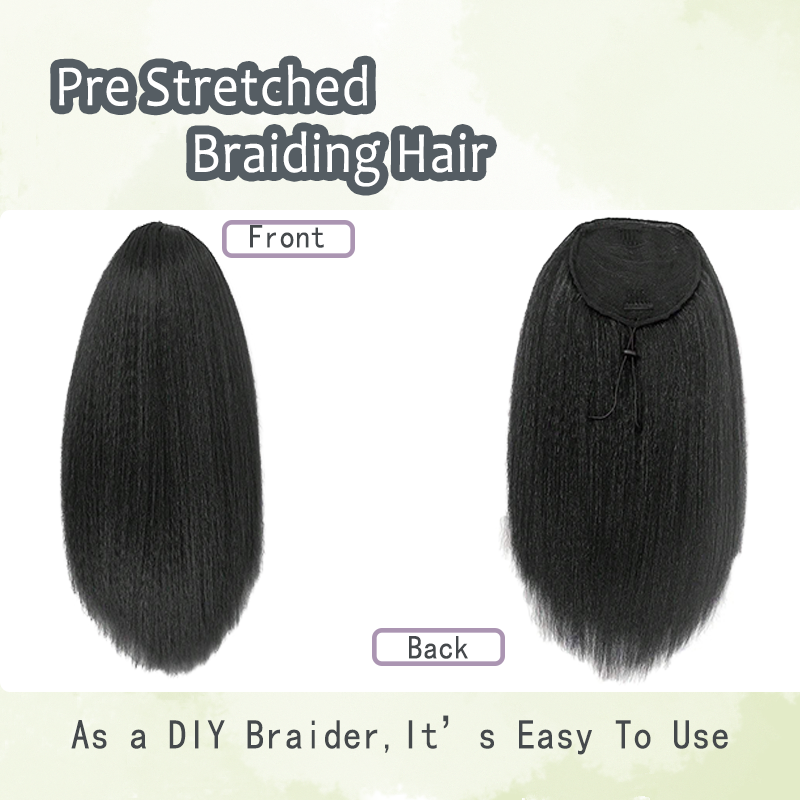 20 inch long Kinky Straight Wig Wear and Go