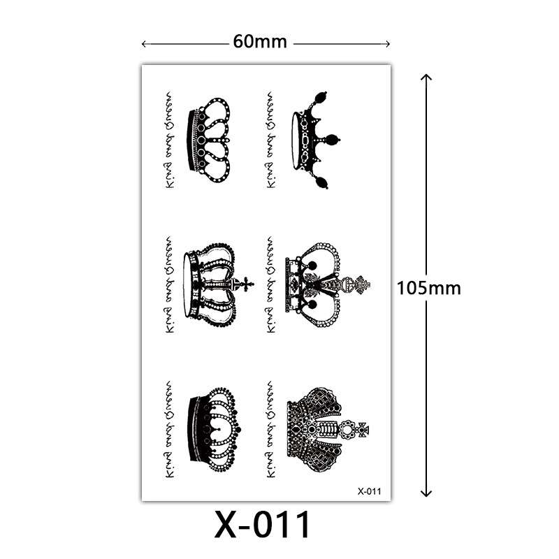 X-011; Waterproof Temporary tattoo  Dimensions: 60*1 05mm;