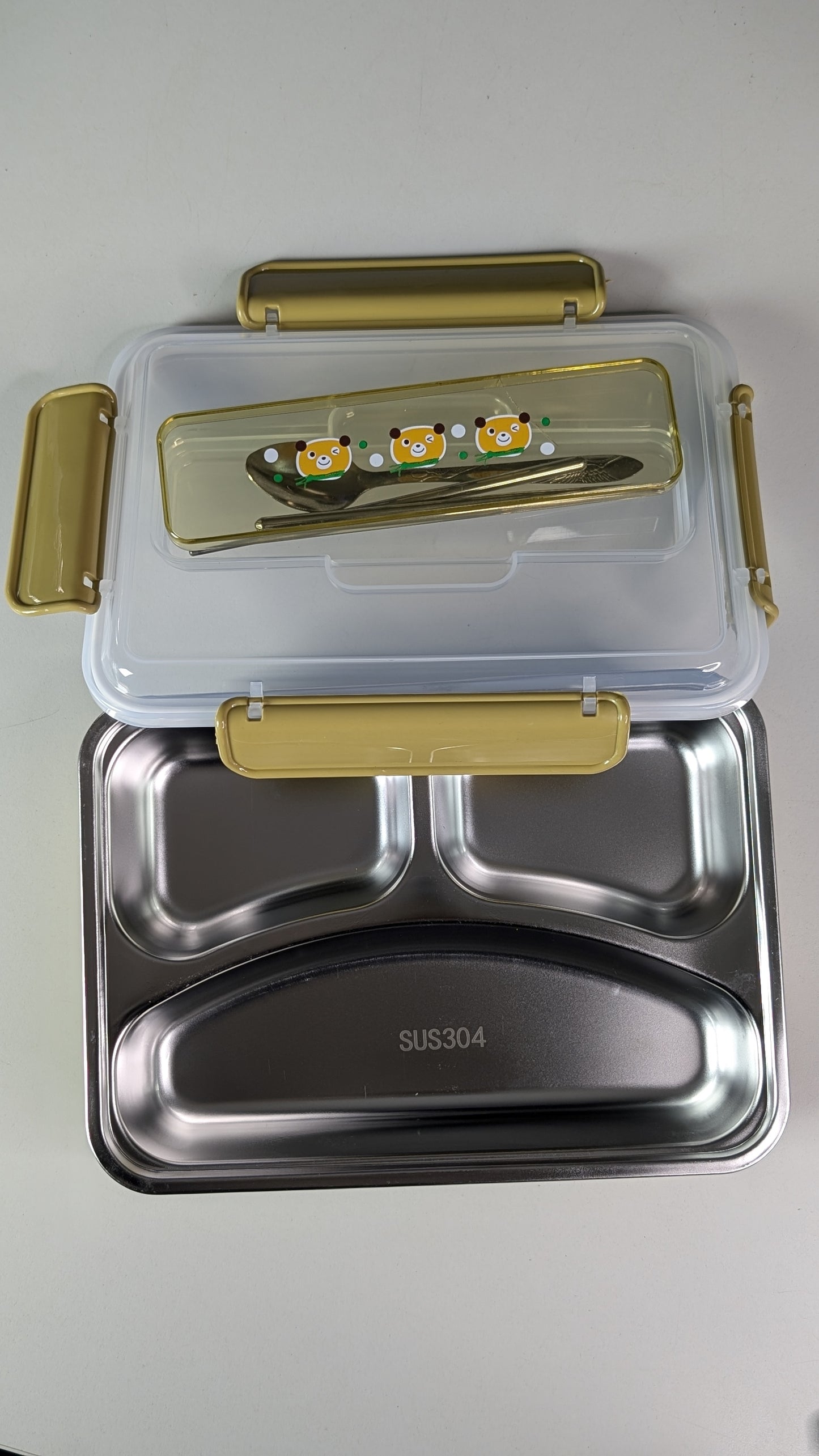 Japanese Big Bento Box Stainless Food Flask- 3 compartments (no color selection)