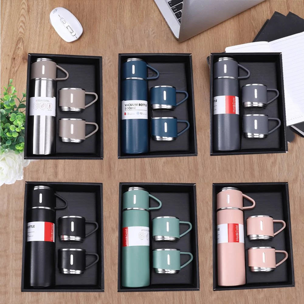 3in1 VACUUM FLASK SET (Comes with a fancy carrier bag as seen in the picture)