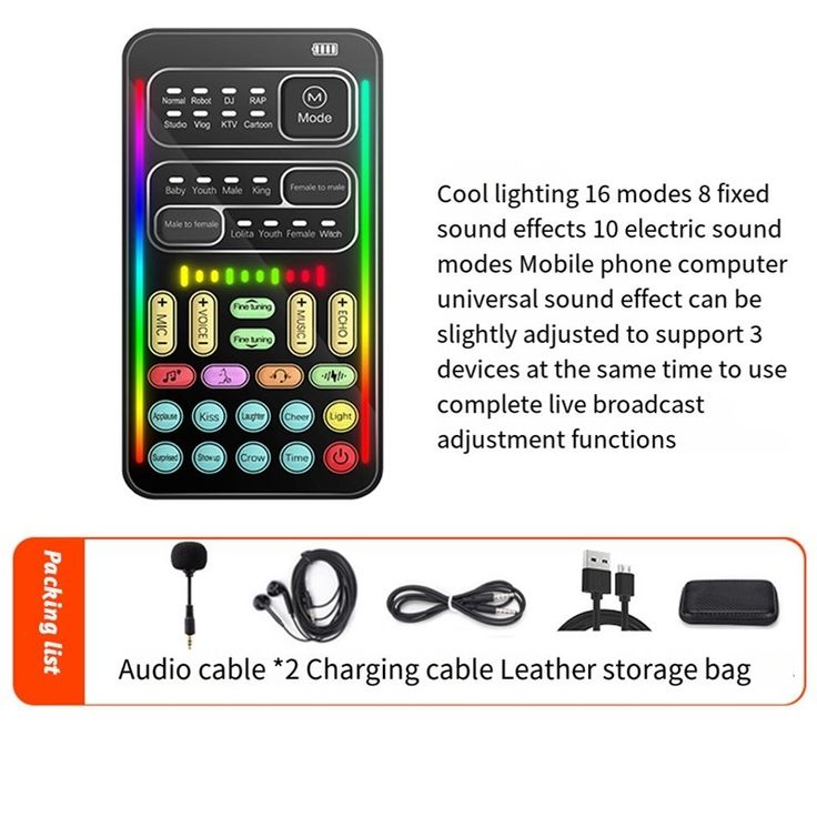Voice Changer Mini Multiple Audio Ultra-Thin Portable Tools