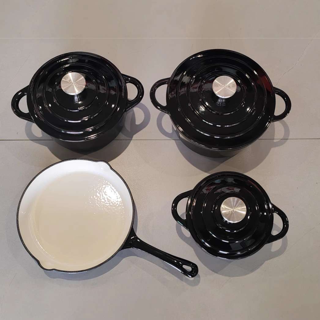 (preorder) S jade 4 set iron Cast Enamel pot 18CM+21CM+24CM+24CM