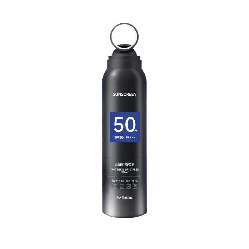 Whitening Sunscreen Spray for Men, Anti-Uv, Waterproof, Anti-Sweat, Colorless, Military Training, Construction workers, Black