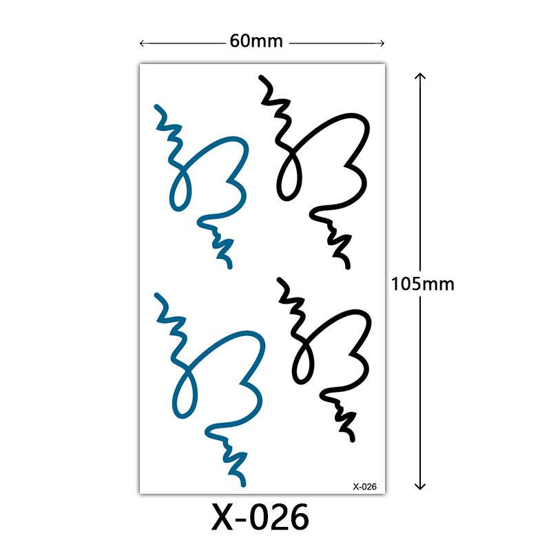 X-026; Waterproof Temporary tattoo  Dimensions: 60*1 05mm;
