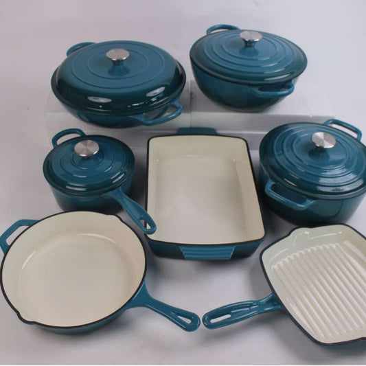 Blue Exclusive Cast Iron Enamel Pot 7 pieces set