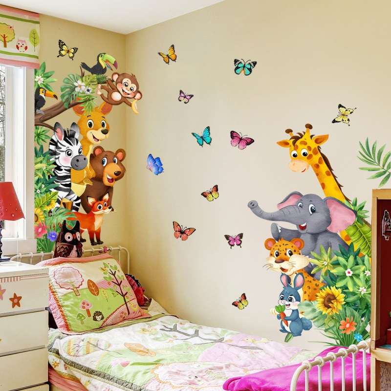 Kids  jungle wallpaper 
(30*90cm*2 pictures)