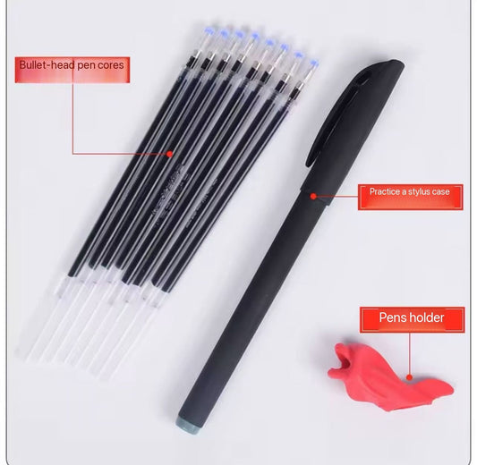 10PCS KIDS Handwriting Enhancing magic fading pen + FREE PEN CASE & HOLDER