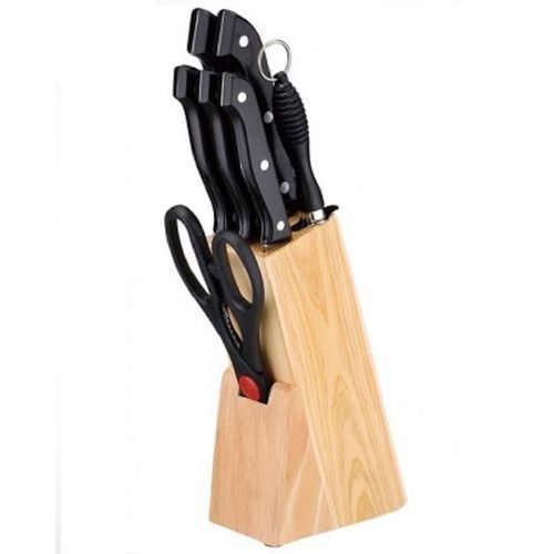 7pcs set  Knife with kitchen knife and wooden block