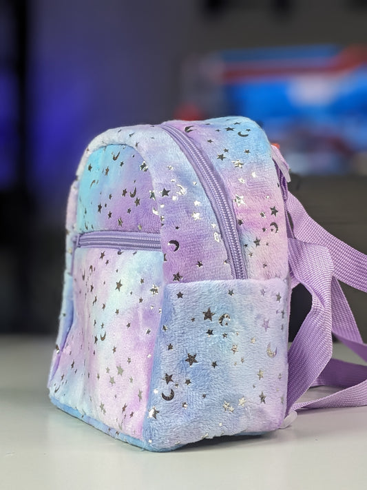 Purple moon and star make-up bag (22 × 22cm)