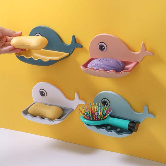 1PC WHALE SHAPE SUCTIONED SOAP RACK/HOLDER