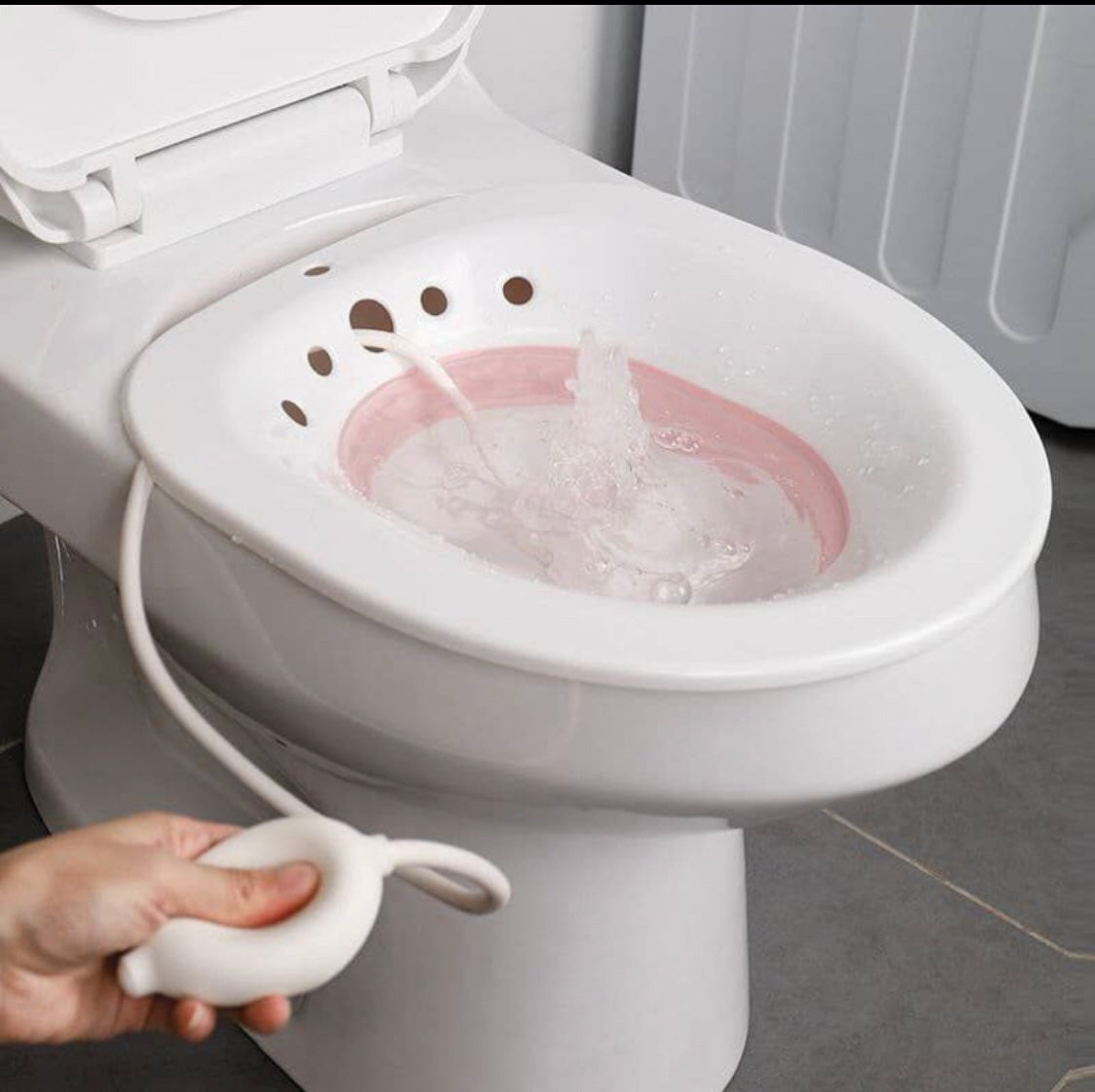 High Quality SQUATTING & STEAMING TOILET BASIN + PUMP (STEAMING SITTER/POTTY) WHITE