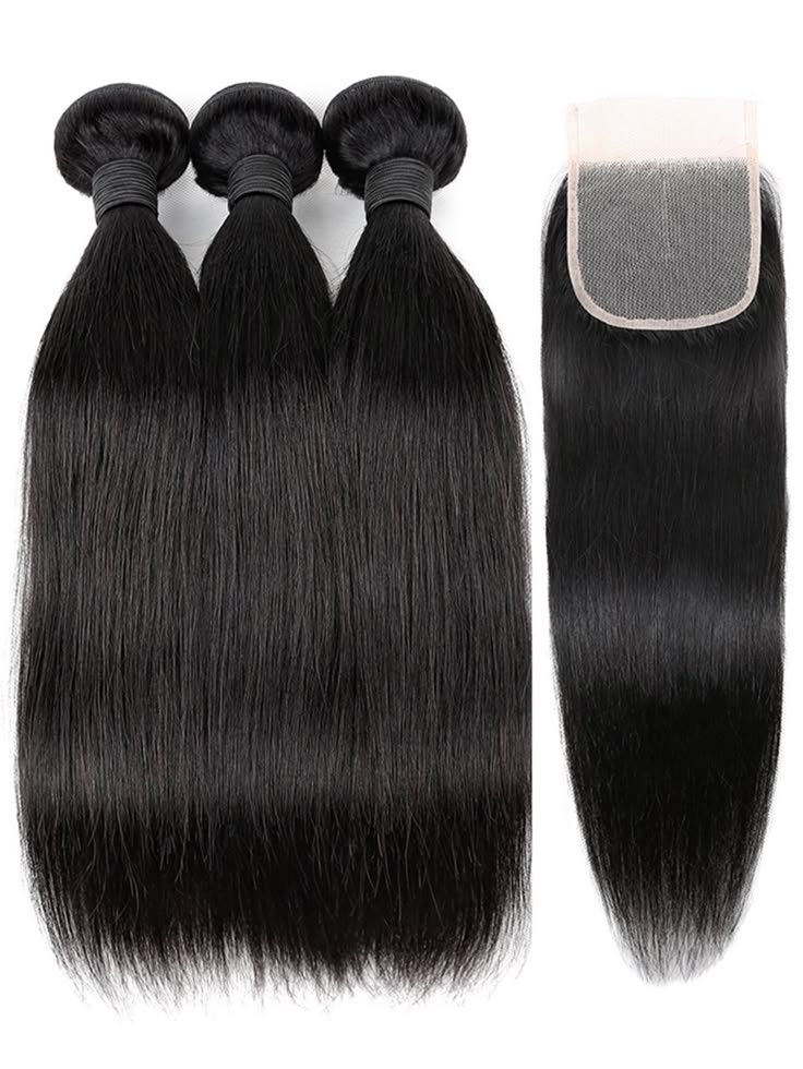 Rising Girl  grade 9A Bundles 10" With 4x4 Transparent Lace Closure