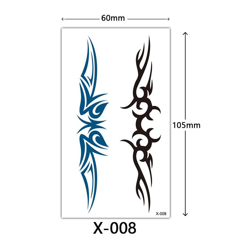 X-008 ; Waterproof Temporary tattoo  Dimensions: 60*1 05mm;