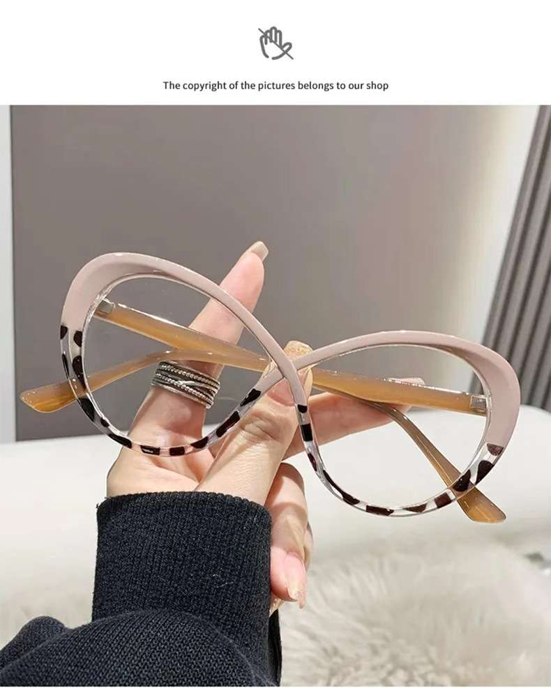 Presbyoscopic  Women's Fashionable Large Frame European Glasses with Anti blue ray