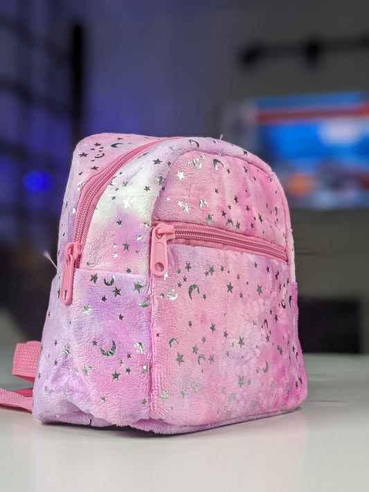 Pink moon and star make-up back  bag (22 × 22cm)