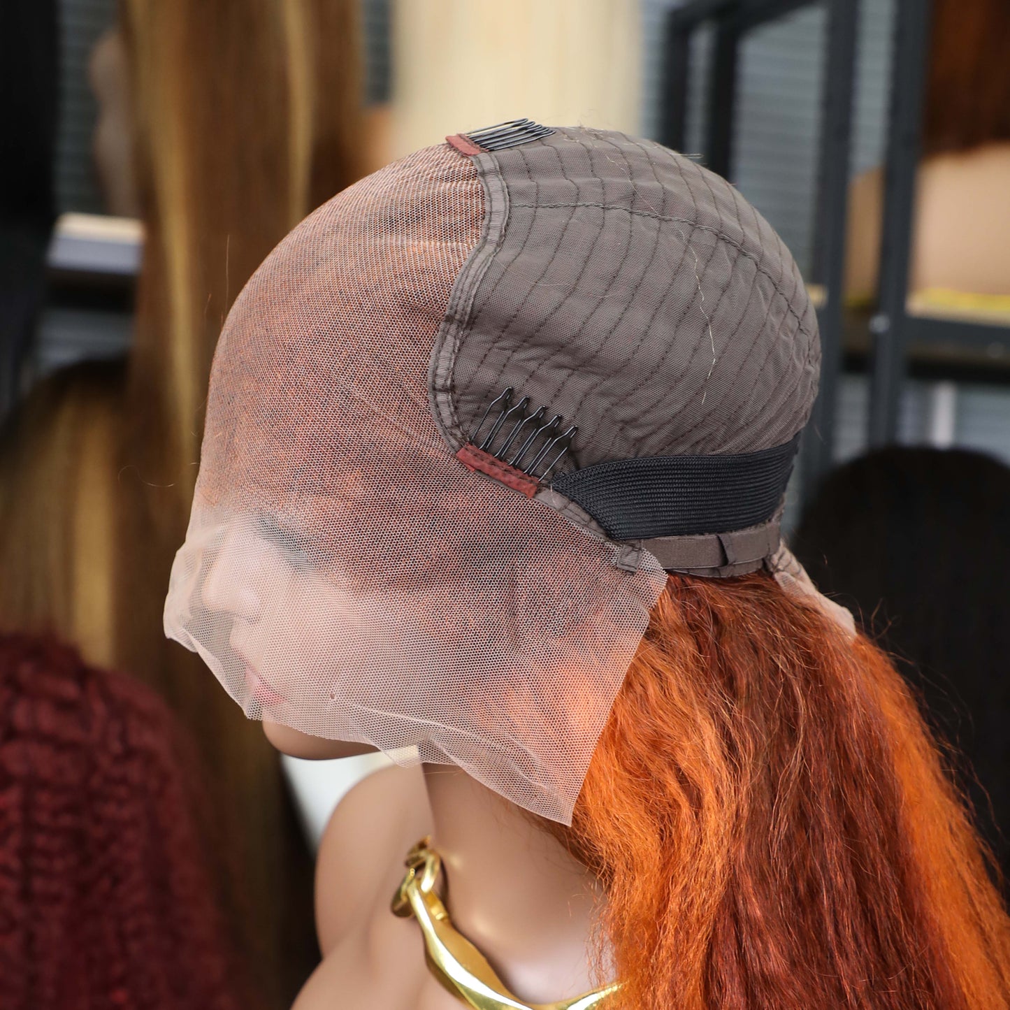 Kinky Straight 4/350 Highlight 13x4 HD Lace Frontal Human Hair Wigs Ginger Brown Piano Colored Yaki Straight Human Hair