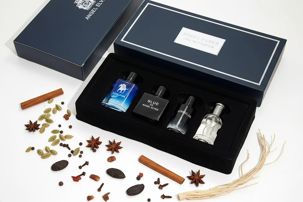 Angel Elves (Black n Blue Mens)  4 in 1 Perfume Gift Set
