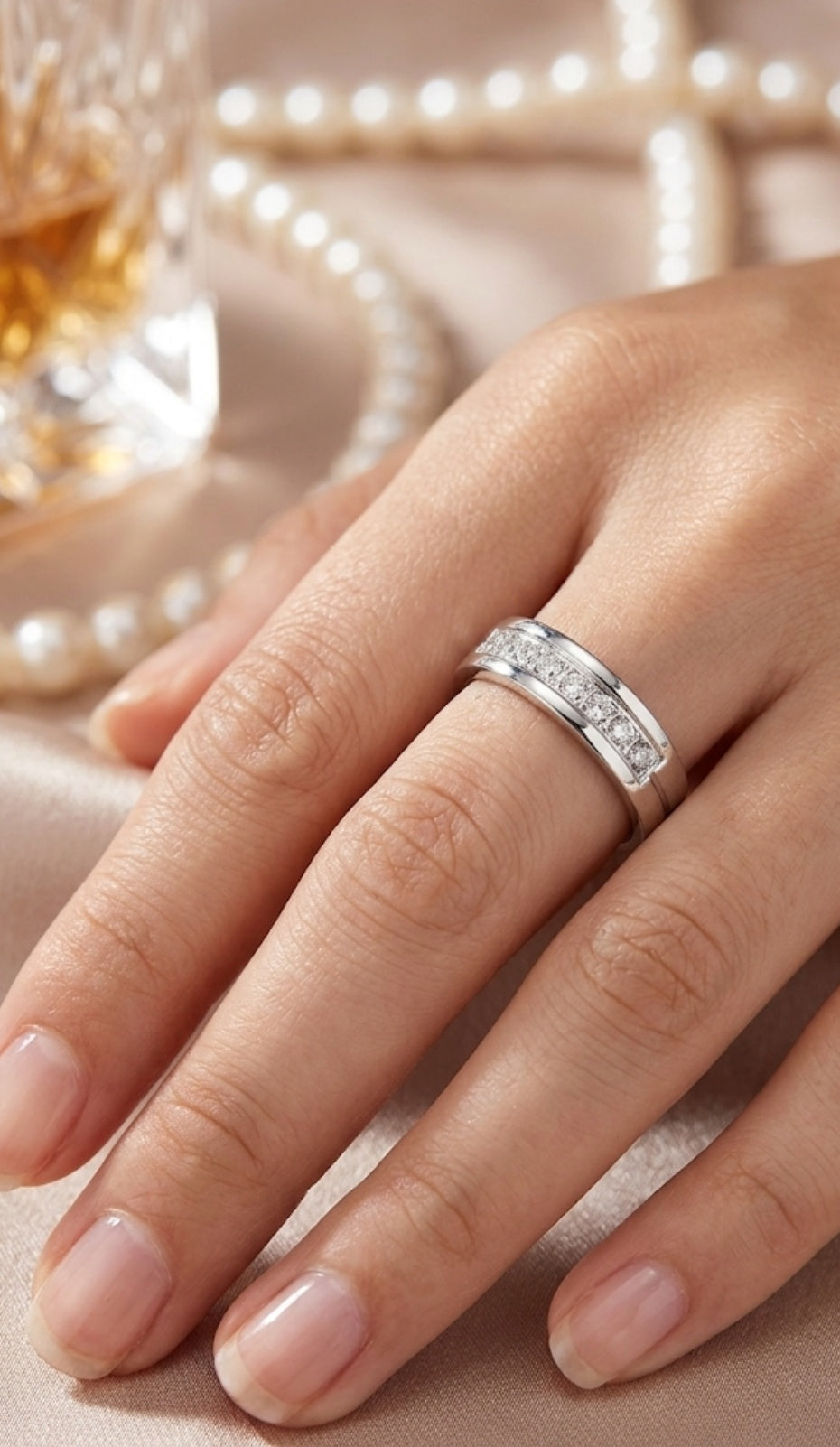 K48| Wholesale Crystal Wave Size7 Non Tarnish