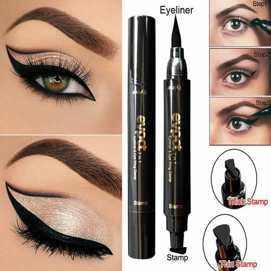 2 in 1 Long lasting Waterproof pencil liquid Eyeliner +seal