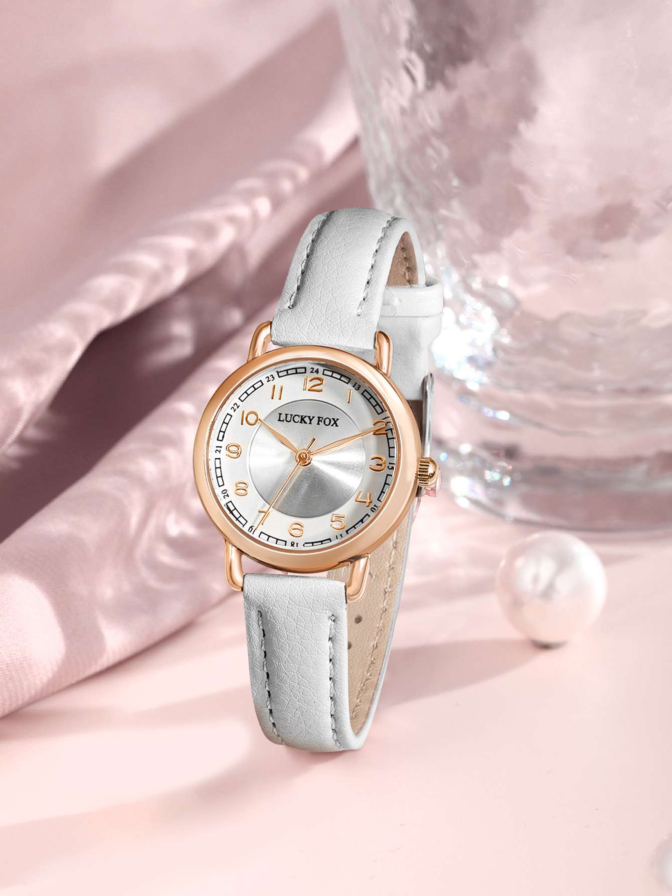 7 set Luckyfox  Watch Simple Casual Retro Quartz Leather Strap Women's Gift Box Set for Valentines gift