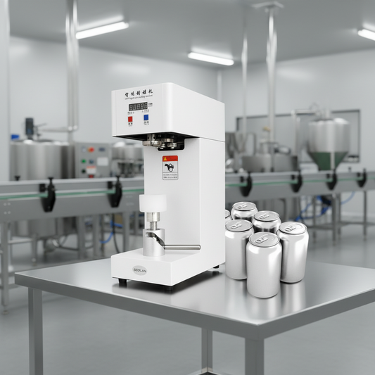 White Semi - Automatic sealing machine can capping machine  sealing + Free  Heat Gun + Free Vacuum Sealer