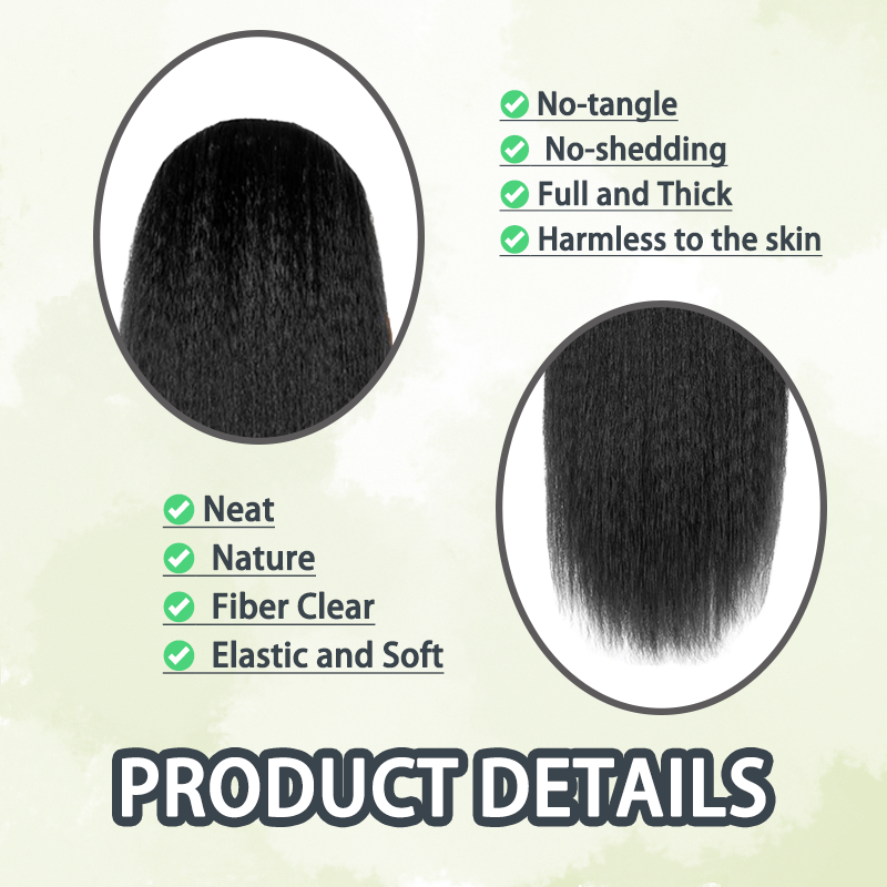 20 inch long Kinky Straight Wig Wear and Go