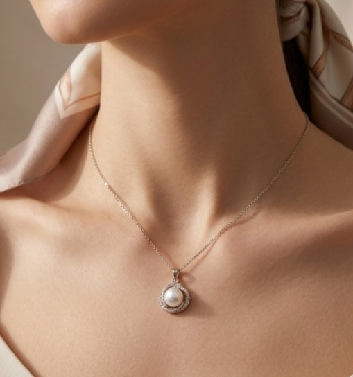 UC4 Timeless Grace Pearl Necklace Non Tarnish Exquisite titanium and steel necklace
