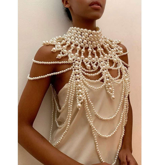 High Quality pearl hand-woven ladies tassel body chain