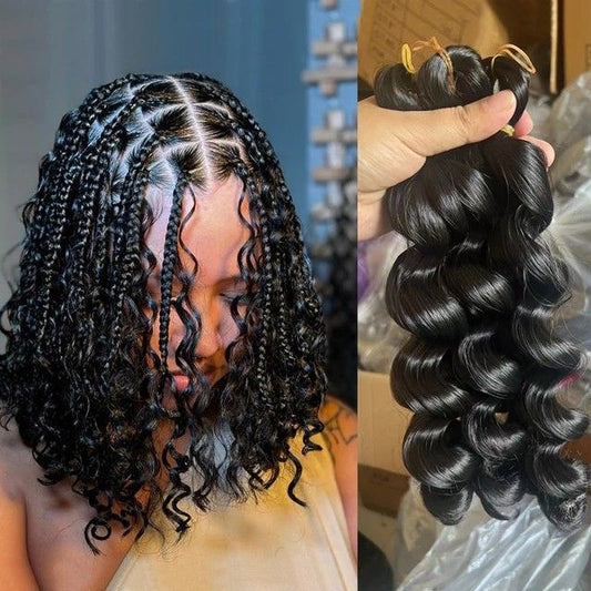 Miracle Knots Natural  Boho braiding Extension  3 bundles