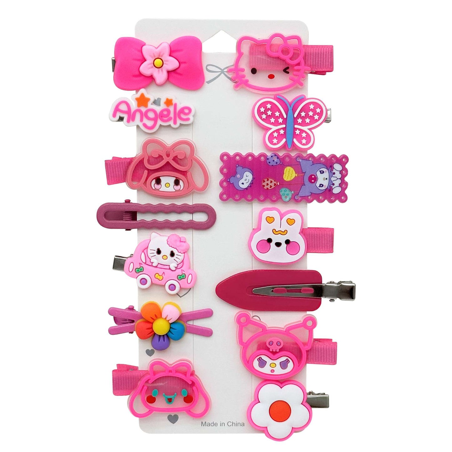 14-Piece Set of  Cute Cartoon Hair Clips for Children, Hair Accessories for Girls That Don'T Damage Hair, Fresh and Sweet Style Hair Clips Wholesale NH51