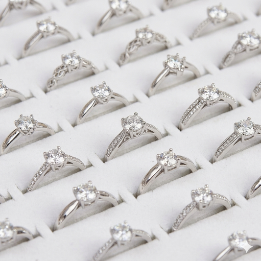 Pre-sale! | 100pcs Wholesale  Korean zircon   ring  mixed wholesale jewelry Non tarnish