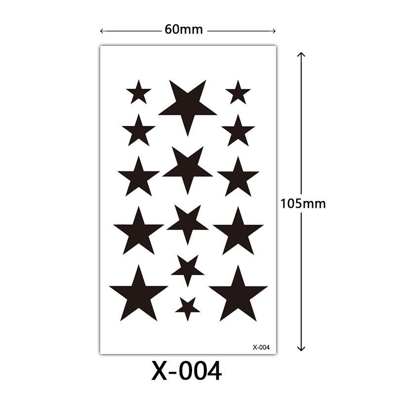 X-004 ; Waterproof Temporary tattoo  Dimensions: 60*1 05mm