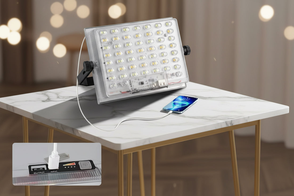 Emergency Solar Power Station 5000 Mah with  Waterproof SecurityLed Light with solar panel 3 Lightening effects