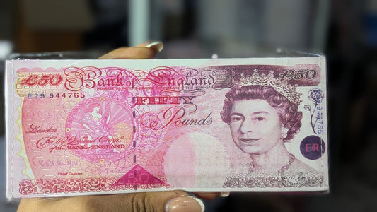 Pound Sterling currency leather wallet