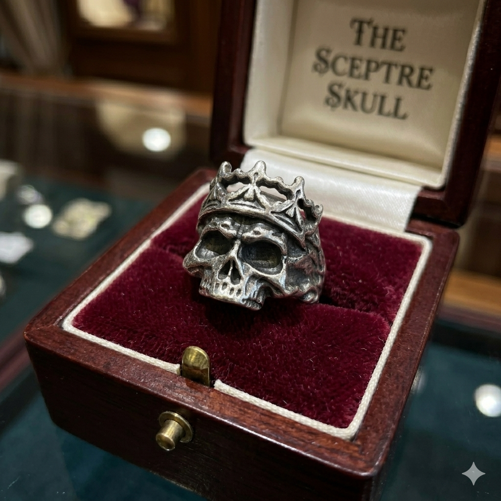 K23| Wholesale  Scepture Skull Ring Size 10 Non Tarnish