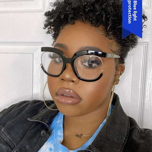 Plith Designer Large frame blue light blocking plain glasses