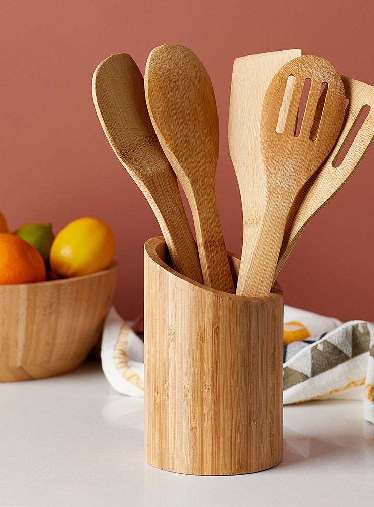 4pcs Bamboo Spatula wooden cooking spoon