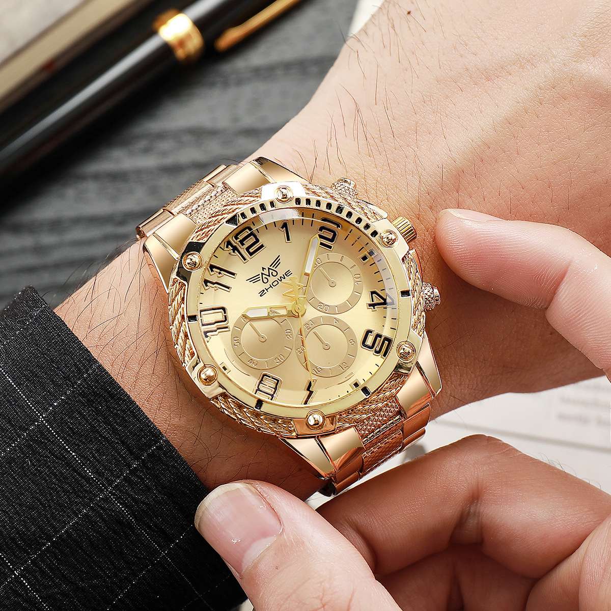 Six high quality Steel watch plus gift box