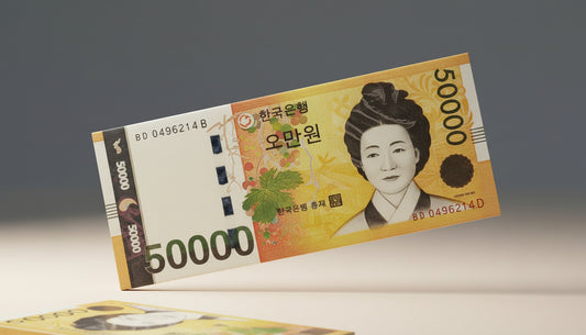 Korean currency leather wallet