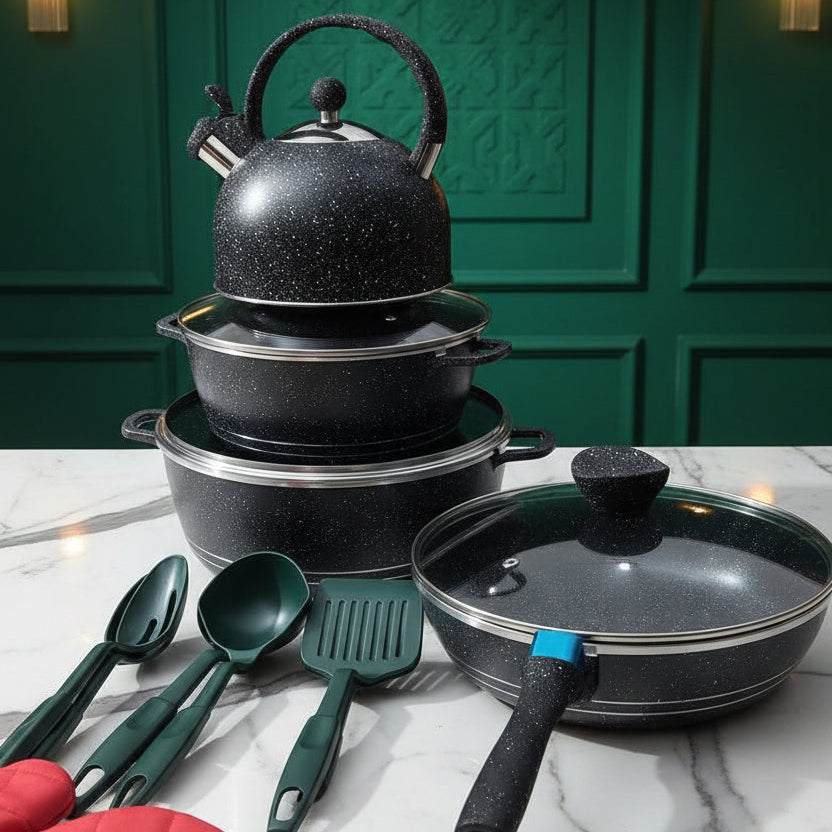 MBH HIGH QUALITY IMPERIAL GRANITE EXCLUSIVE DIE-CAST POT SET + FREE GIFT