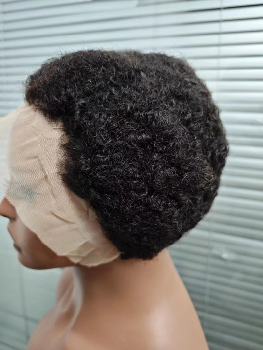 Jolita low cut 13x4 Transparent Lace Frontal Wig pure Mongolia kinky 100 % human hair
