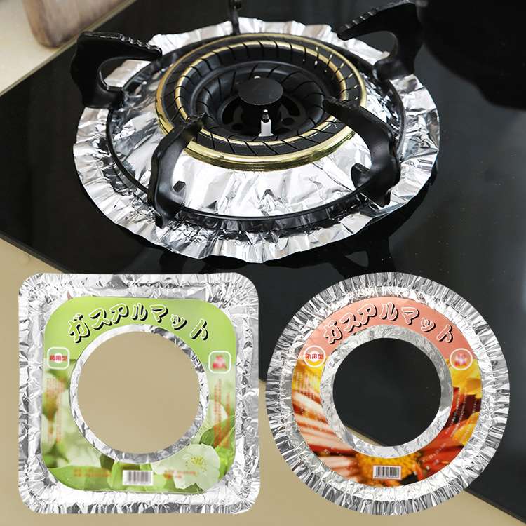 10pcs kitchen stove foil  oil & stain proof pad gas stove thickened aluminum foil