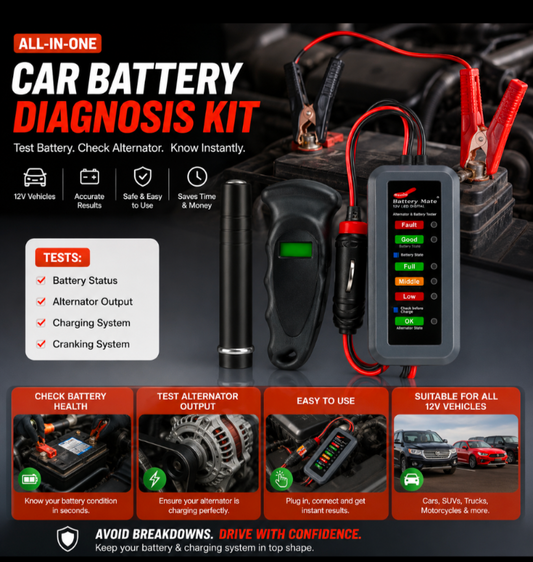 Car Battery and Typre Semi Automatic Diagnosis kit