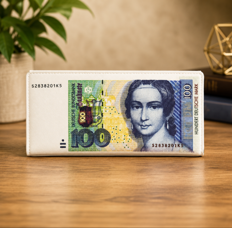 German currency leather wallet